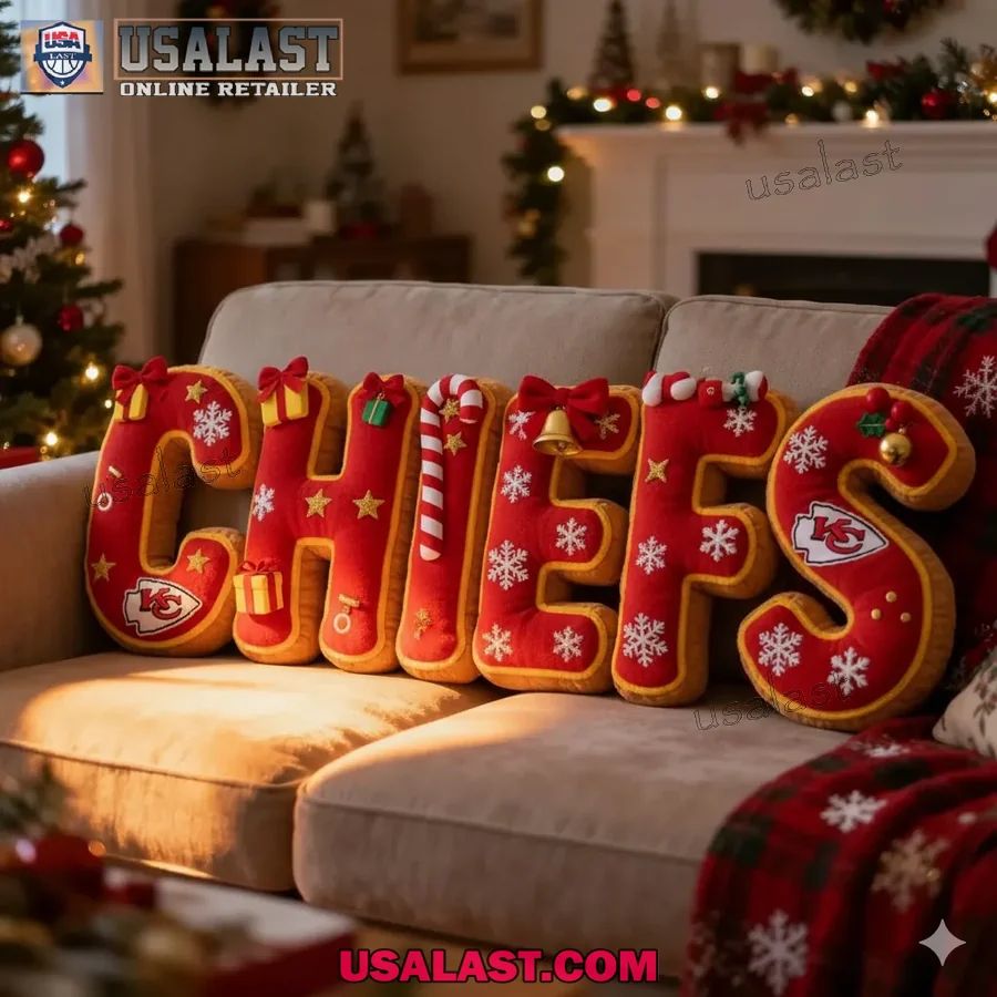 Kansas City Chiefs Christmas Plush Pillow