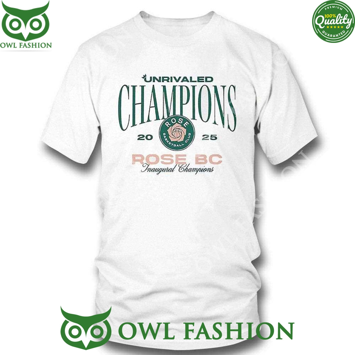 Unrivaled Champions 2025 Rose Bc Inaugural Champions White t Shirt