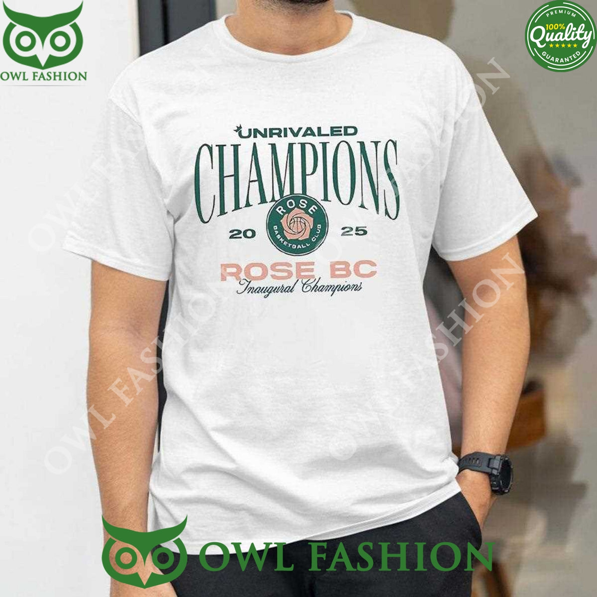 Unrivaled Champions 2025 Rose Bc Inaugural Champions White t Shirt