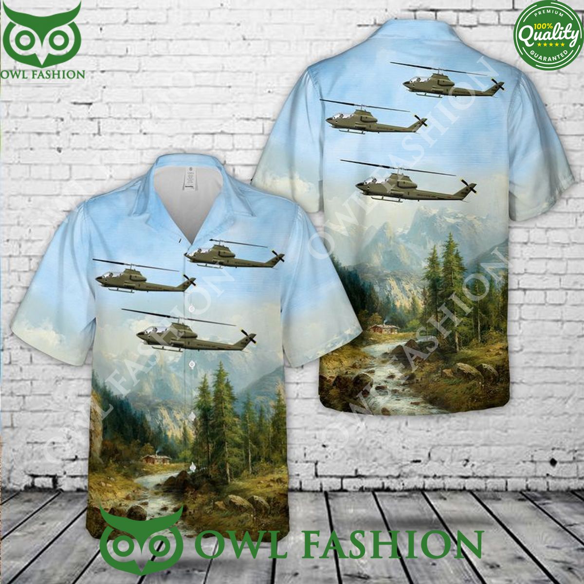 Us Army 4Th Aviation Battalion Ah-1G Cobra Gunship Trendy Hawaiian Shirt