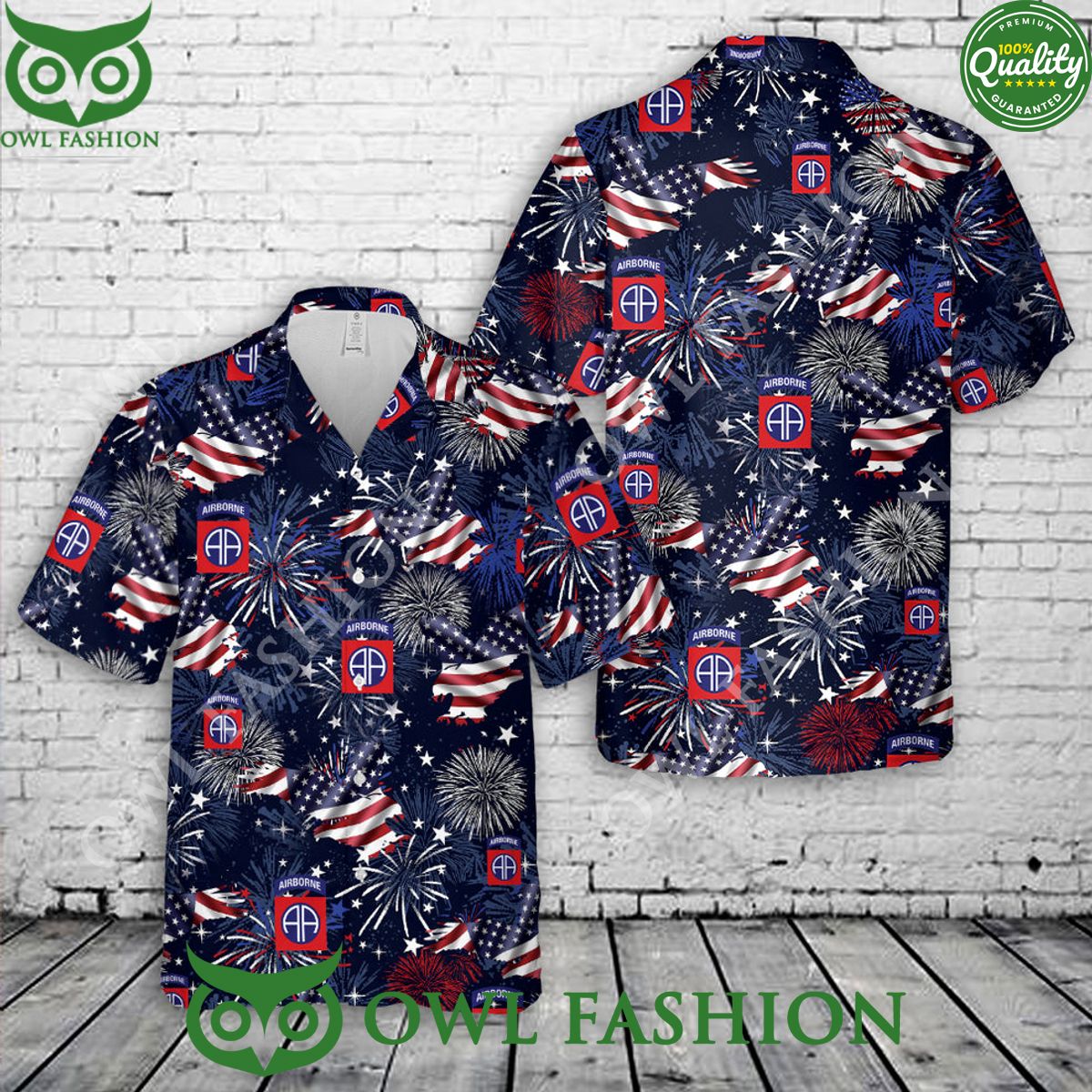 US Army 82nd Airborne Division Paratrooper 4th Of July Hawaiian Shirt