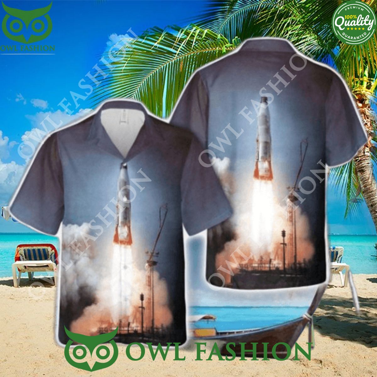 US ICBM SM 65 Atlas Summer Hwaiian Shirt