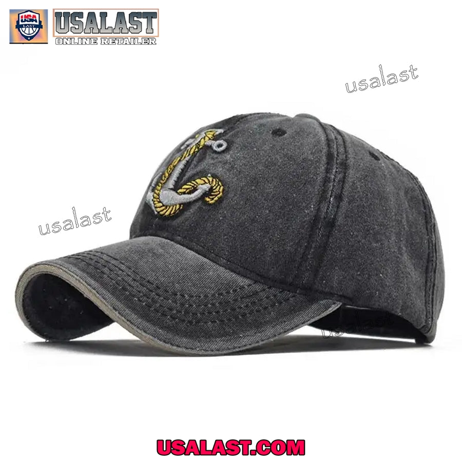 US Military Anchor Logo Embroidered Baseball Hat Cap