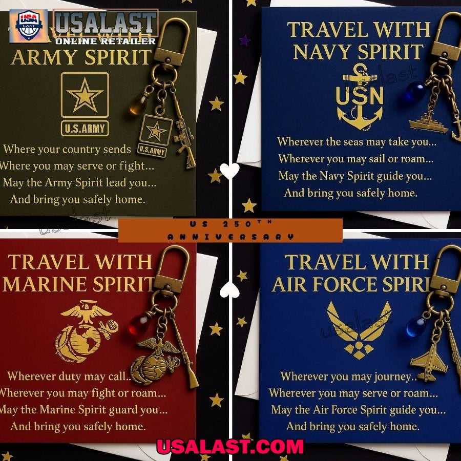 Us Military Custom Multi Charm Keychain