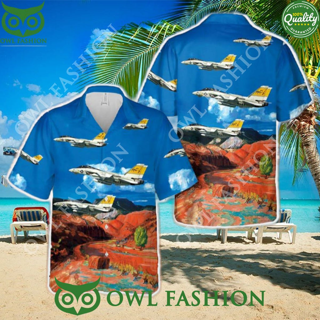 US Navy F 14B Tomcat VF 32 Swordsmen Gift Holidays Hawaiian Shirt