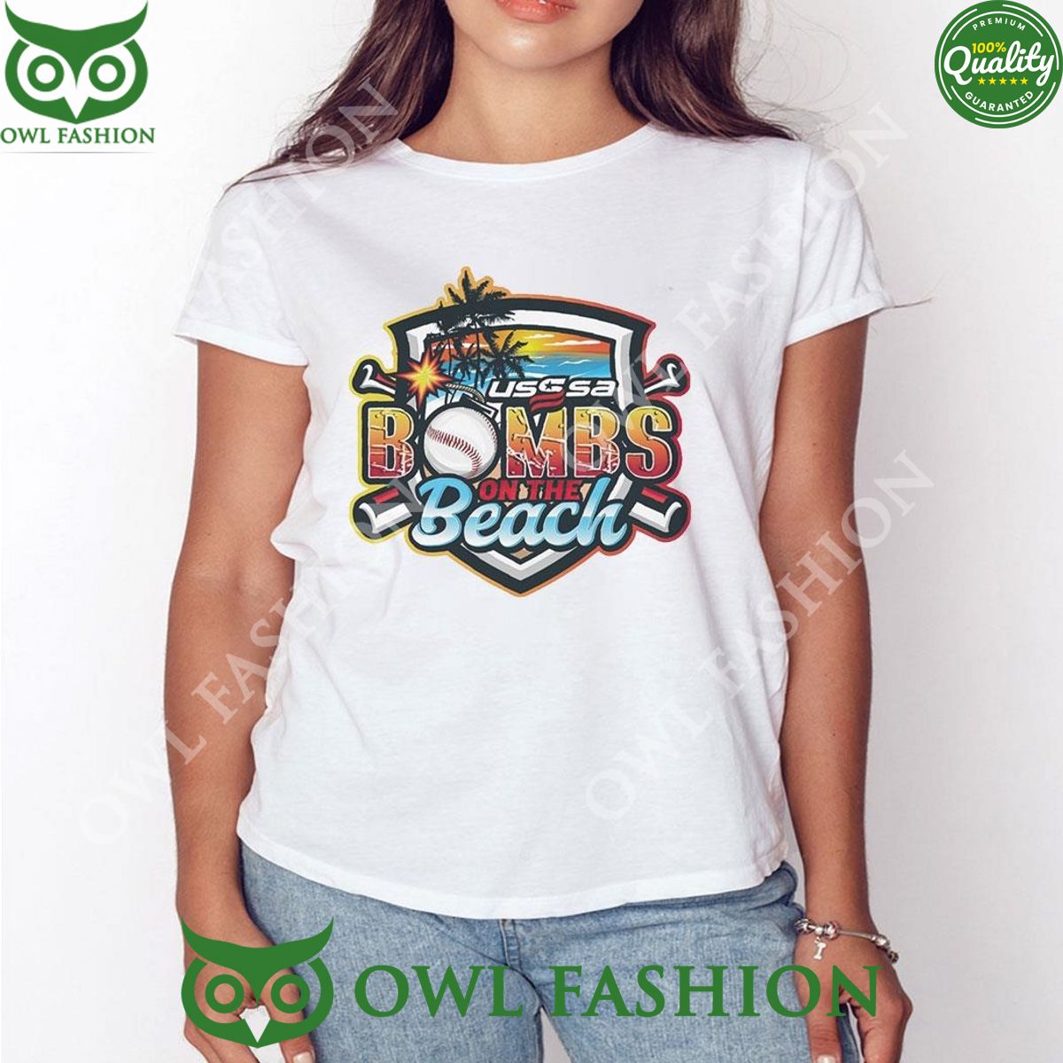 USSSA Florida Baseball Bombs On The Beach 2024 Logo t Shirt
