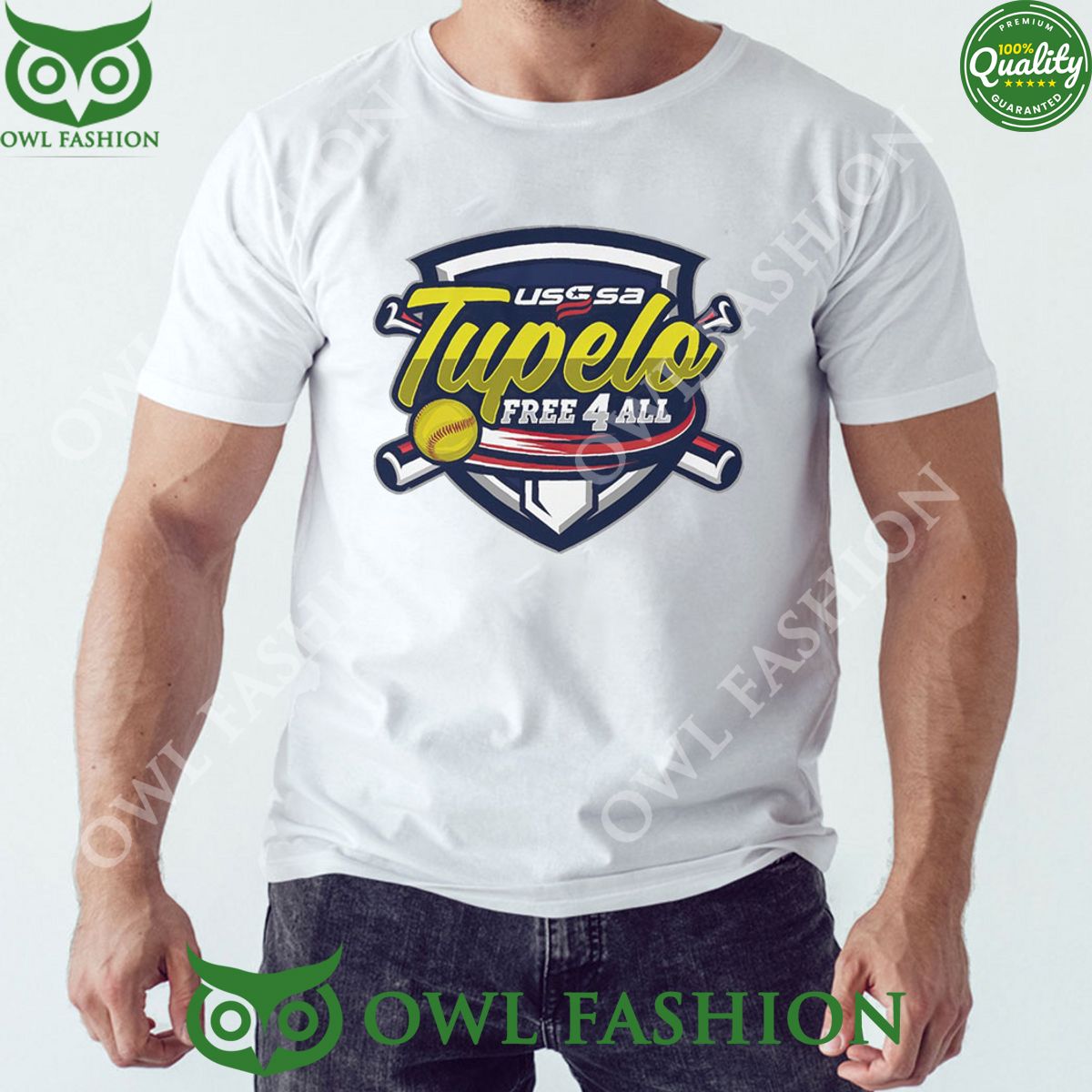 USSSA Mississippi Fast Pitch Tupelo Free 4 All 2024 Logo t Shirt