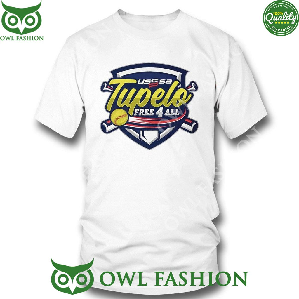 USSSA Mississippi Fast Pitch Tupelo Free 4 All 2024 Logo t Shirt