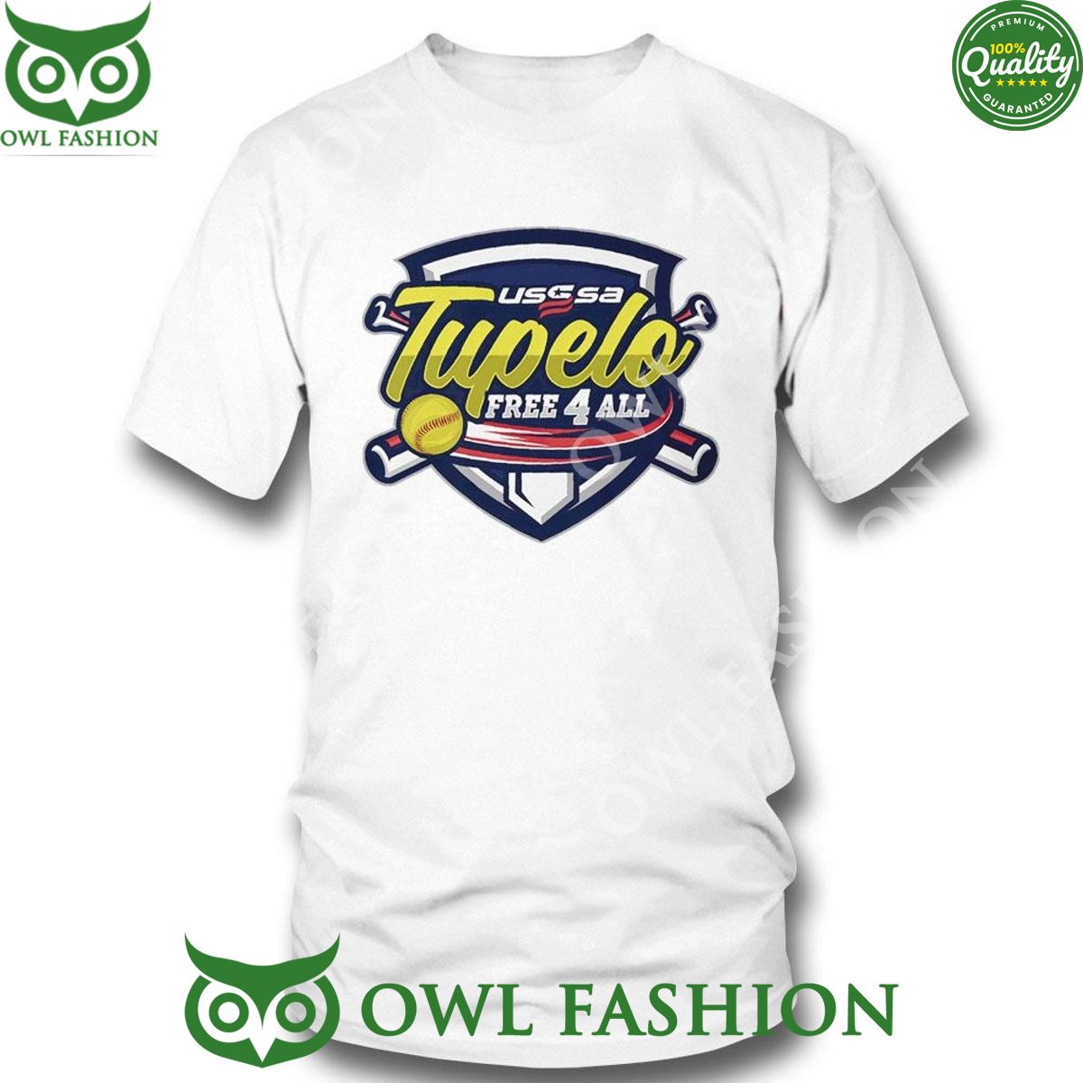 USSSA Mississippi Fast Pitch Tupelo Free 4 All 2024 Logo t Shirt
