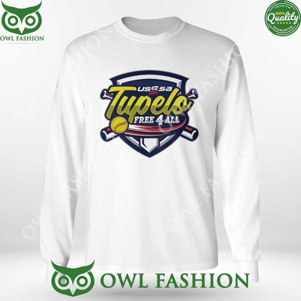 USSSA Mississippi Fast Pitch Tupelo Free 4 All 2024 Logo t Shirt