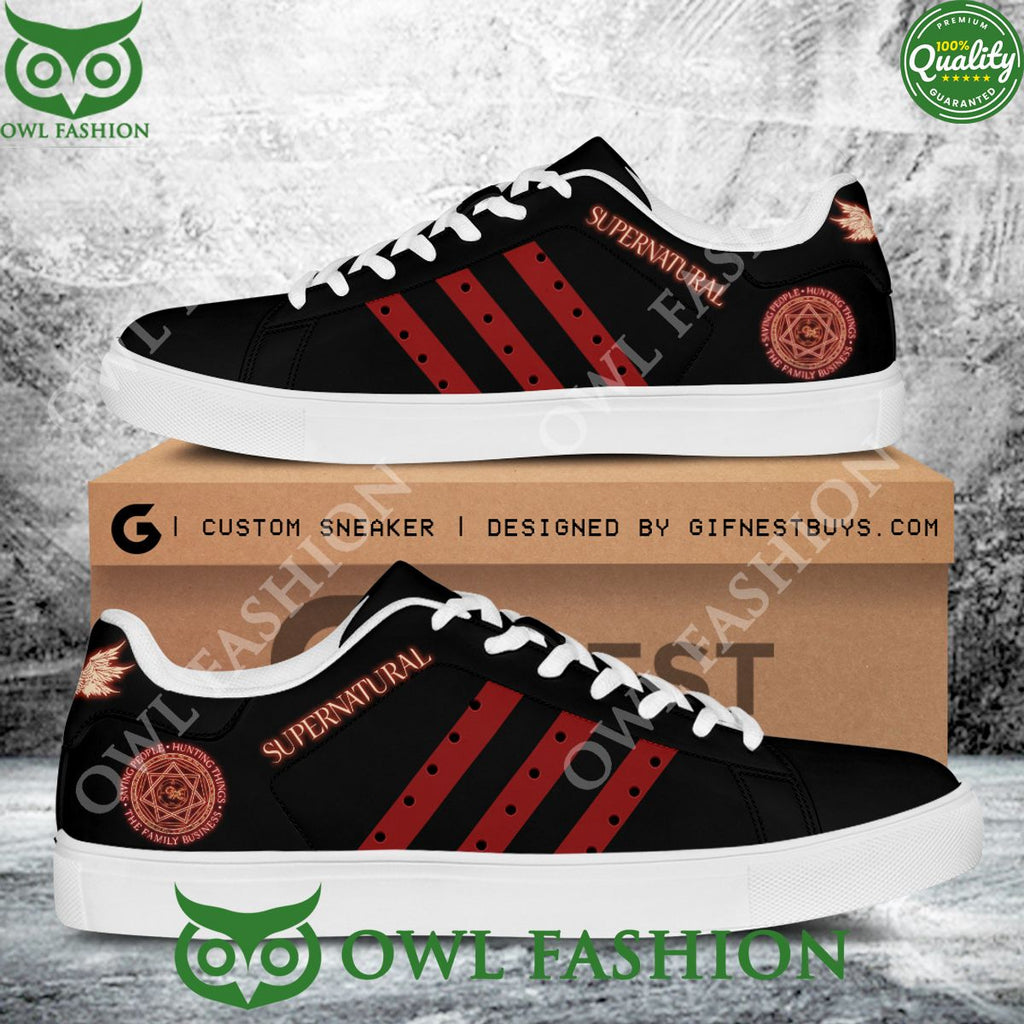 Supernatural The Family Business Logo Black Stan Smith Shoes