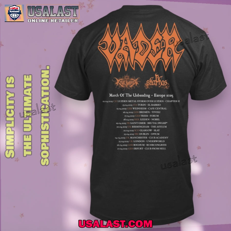 Vader Band March Of The Unbending Europe 2025 Tour Unisex Tee Shirt
