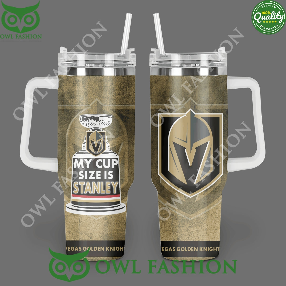 Vegas Golden Knights Ice Hockey My Cup size is stanley 40 oz Tumbler with handle