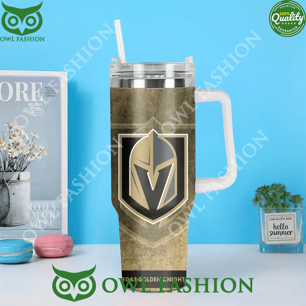 Vegas Golden Knights Ice Hockey My Cup size is stanley 40 oz Tumbler with handle