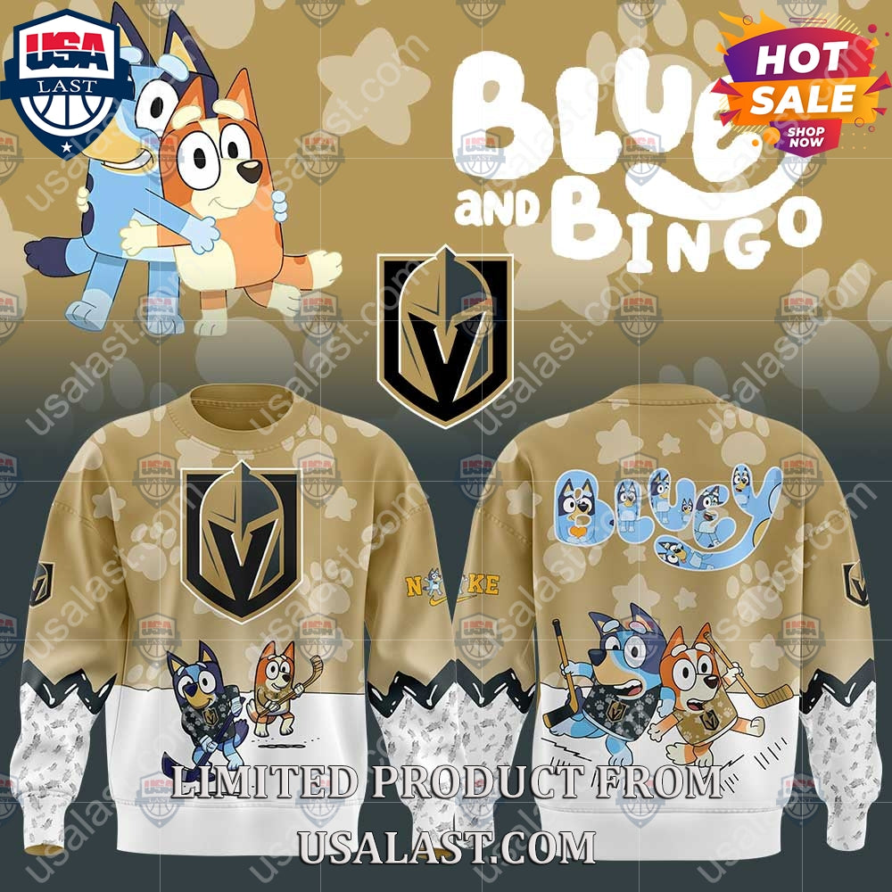 Vegas Golden Knights NHL Bluey and Bingo Hoodie