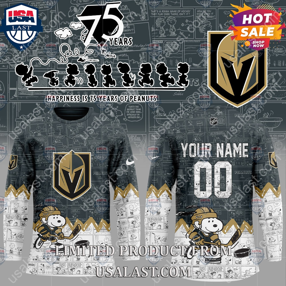 Vegas Golden Knights NHL Happiness Is 75th Anniversary of Peanuts Hoodie