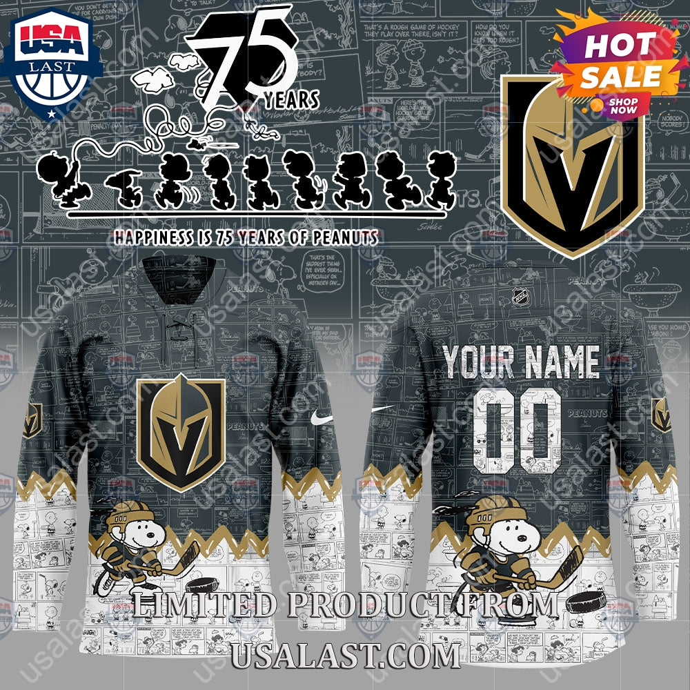 Vegas Golden Knights NHL Happiness Is 75th Anniversary of Peanuts Hoodie