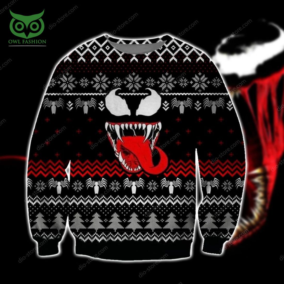 Venom Knitting Pattern 3d Print Ugly Christmas Sweater Sweatshirt Christmas