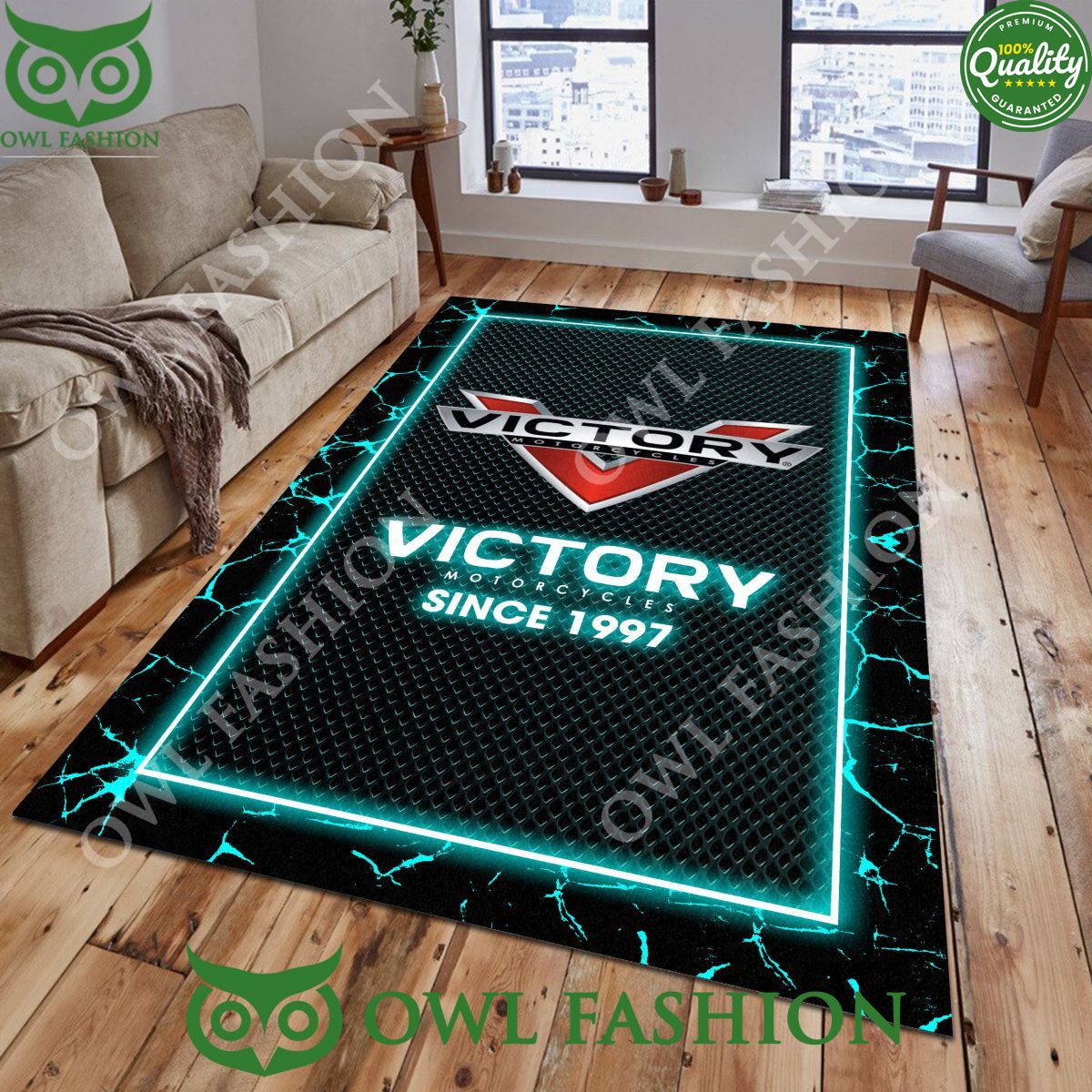 Victory Motorcycles Custom Color Living Room Carpet Rug