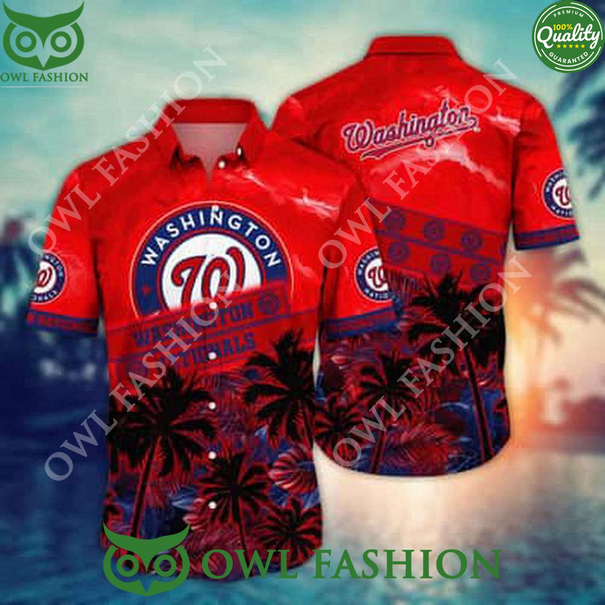Vintage Aloha MLB Washington Nationals Limited Hawaii Shirt