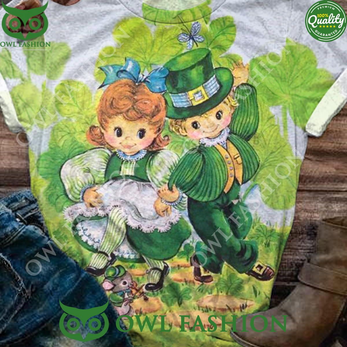 Vintage Celebrating St. Patrick’s Day Crew Neck Tshirt