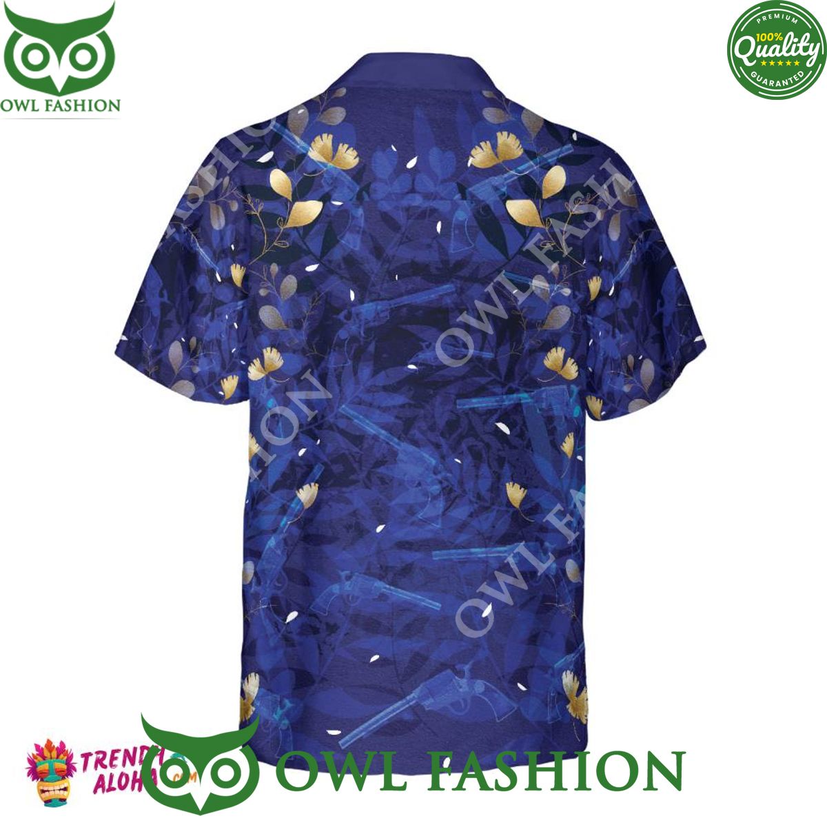 Vintage Gun Blue Trending Summer Hawaiian Shirt