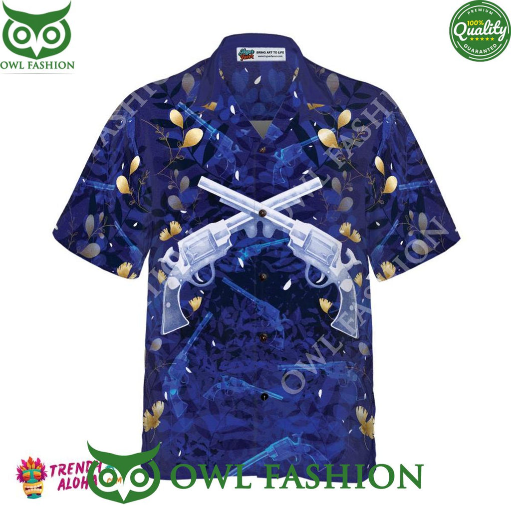 Vintage Gun Blue Trending Summer Hawaiian Shirt