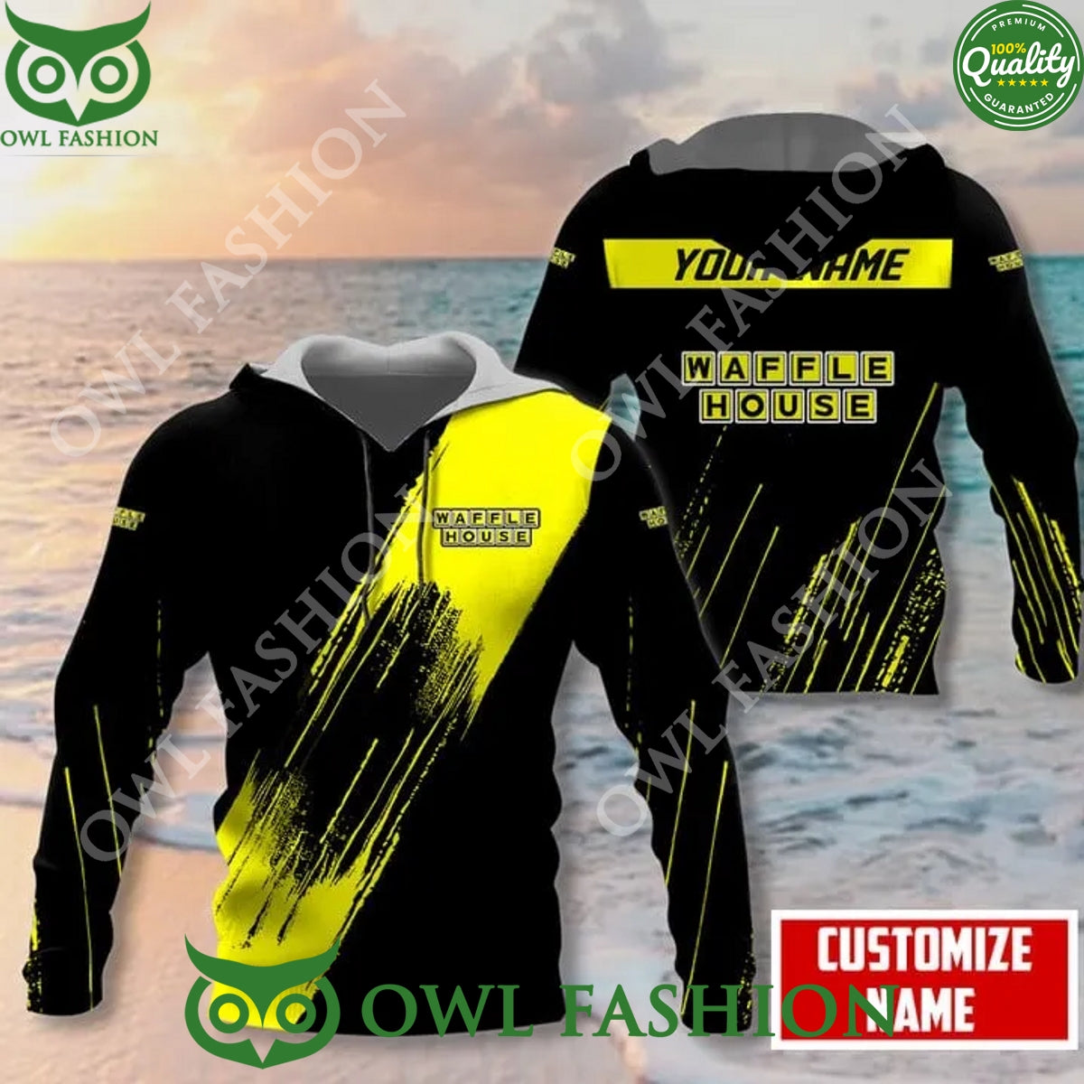 Waffle house Custom name Food Fast design 2024 hoodie