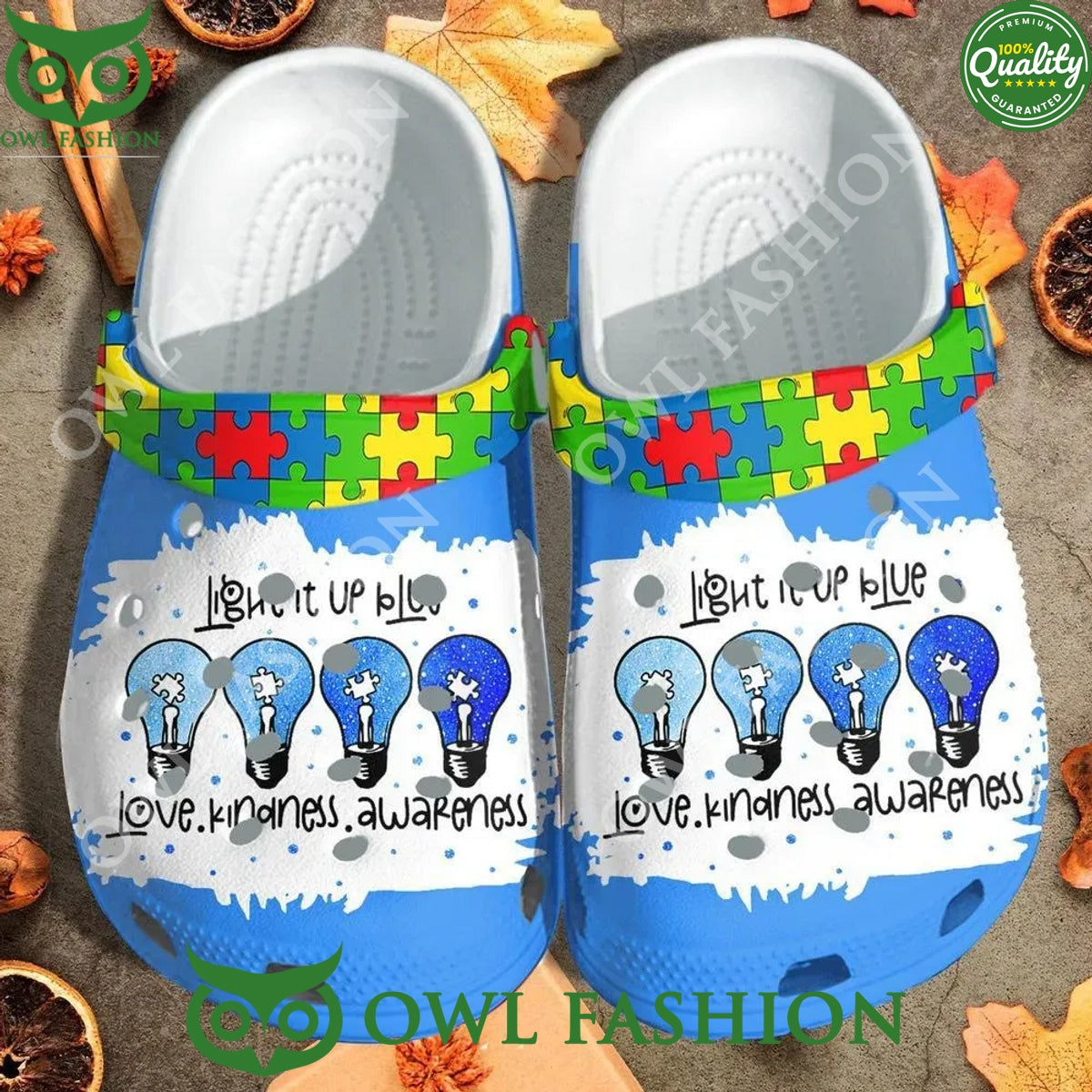 Walk with pride Autism Classic Light It Up Blue Puzzel Crocs Awareness