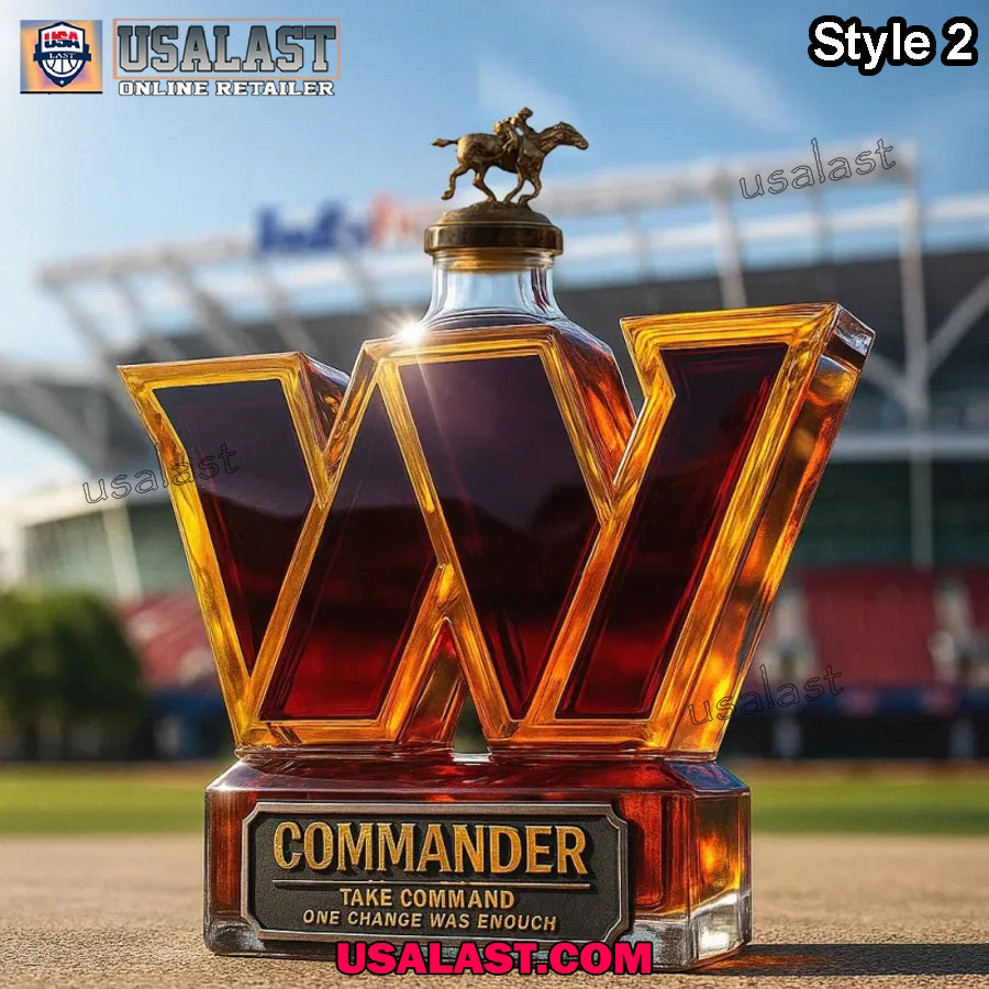Washington Commander Logo Whiskey Bottle