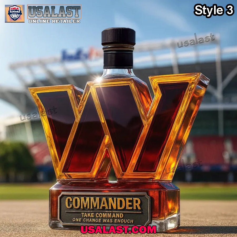 Washington Commander Logo Whiskey Bottle
