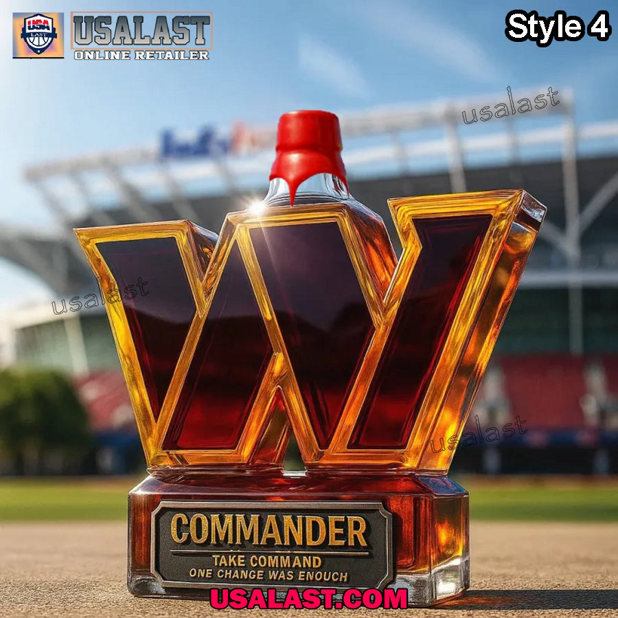 Washington Commander Logo Whiskey Bottle