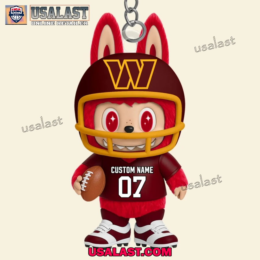 Washington Commanders x Labubu Monster Custom Acrylic Keychain, Decoration Ornament