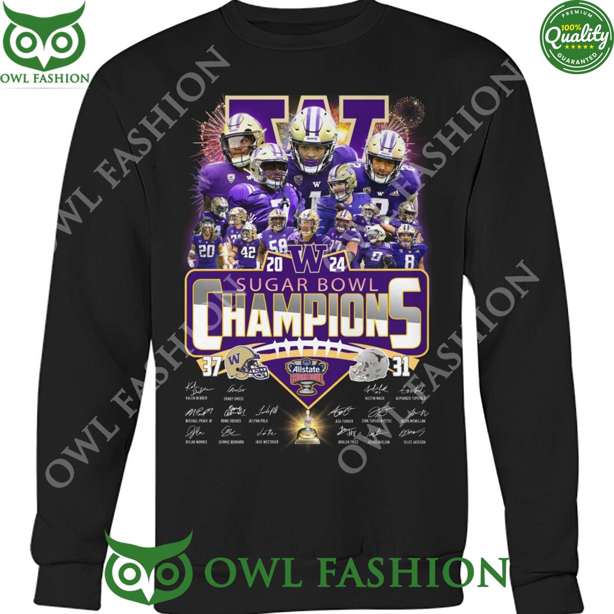Washington Huskies win Texas Sugar Bowl Champions 2024 NCAA sweatshirt shirt
