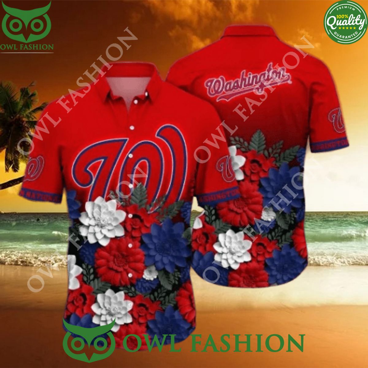 Washington Nationals MLB Flower Floral Hawaiian Shirt