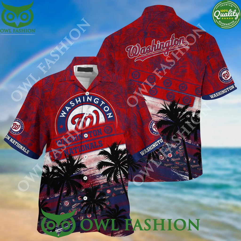 Washington Nationals MLB Palm Tree Pattern Hawaiian Shirt Aloha