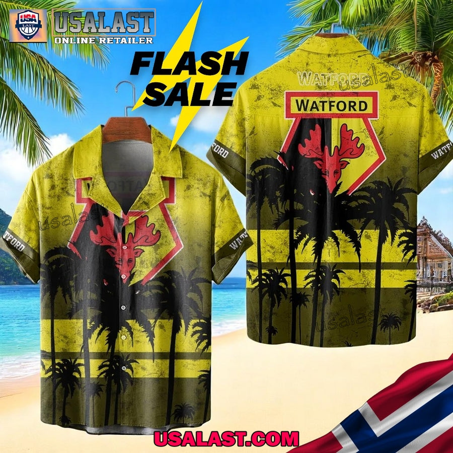 Watford FC Coconut Tree Style Hawaiian Shirt