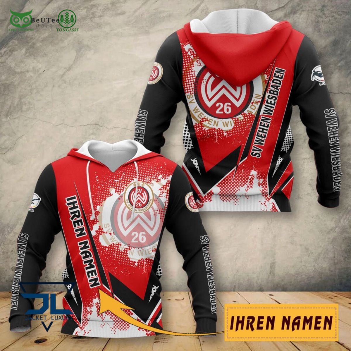 Wehen Wiesbaden Bundesliga Ihren Namen 3D Hoodie Shirt Polo