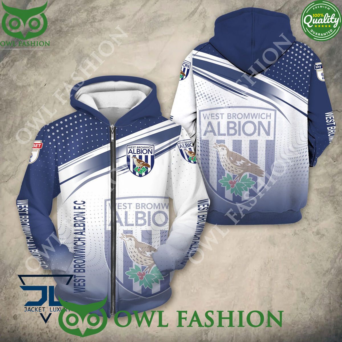 West Bromwich Albion F.C EFL Championship 3D Hoodie Tshirt
