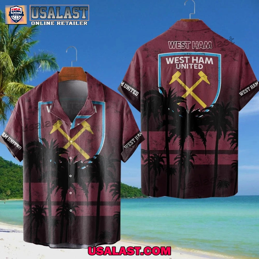 West Ham FC Coconut Tree Style Hawaiian Shirt