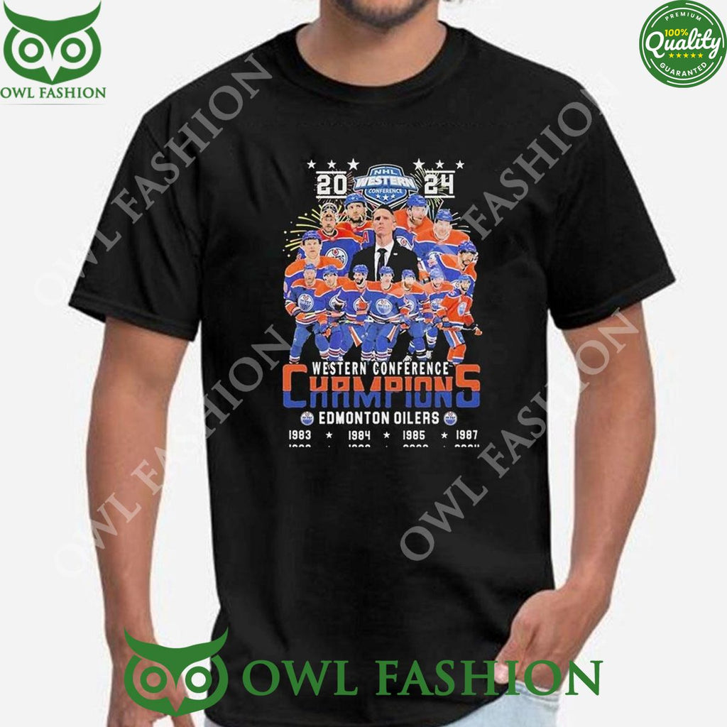Western Conference 8 time Champions Edmonton Oilers 2024 Tshirt Hoodie