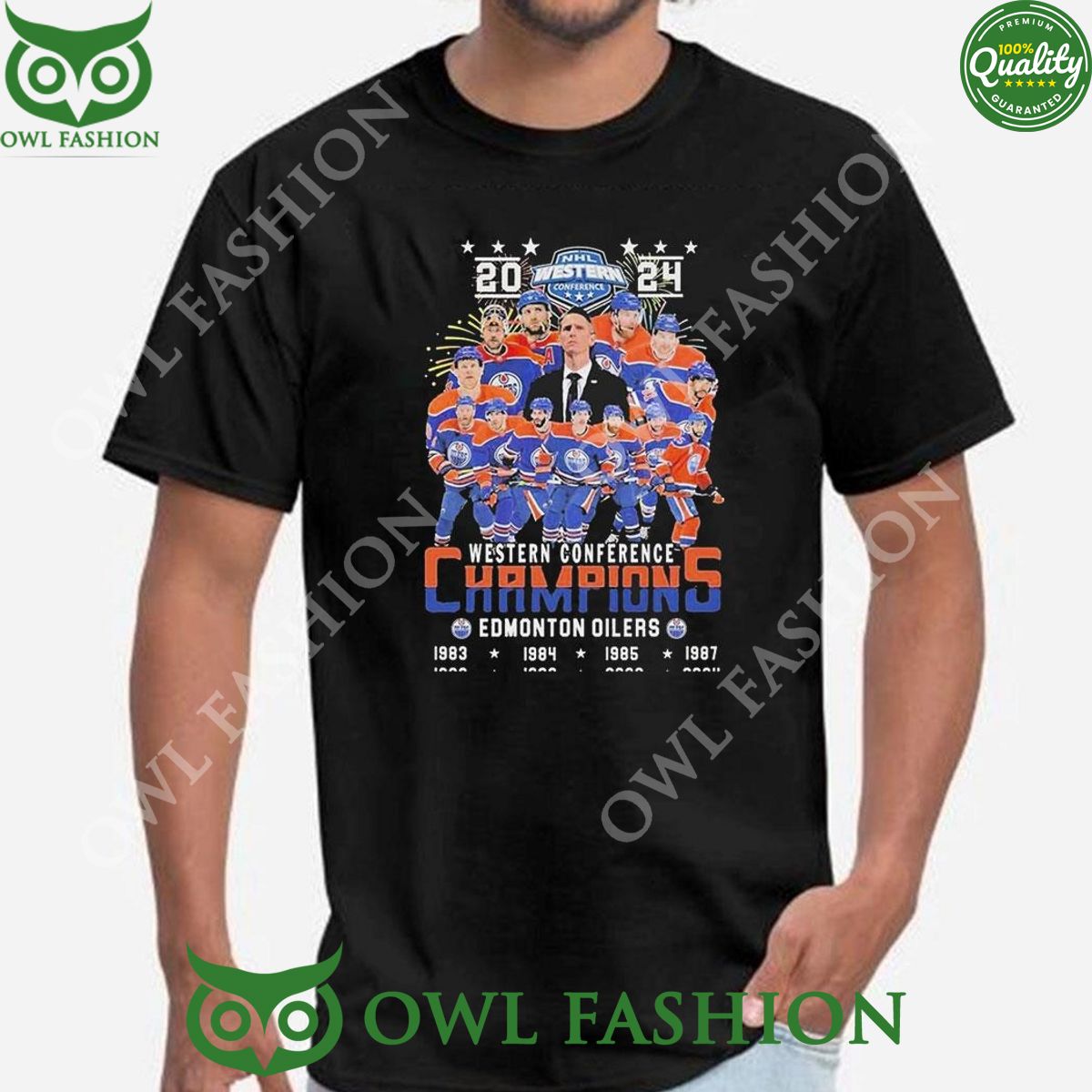 Western Conference 8 time Champions Edmonton Oilers 2024 Tshirt Hoodie