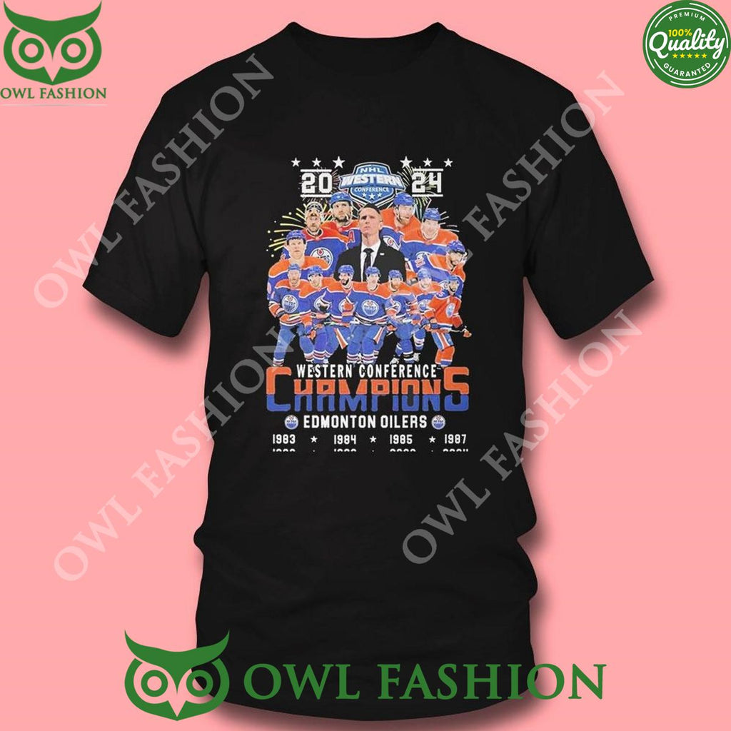 Western Conference 8 time Champions Edmonton Oilers 2024 Tshirt Hoodie