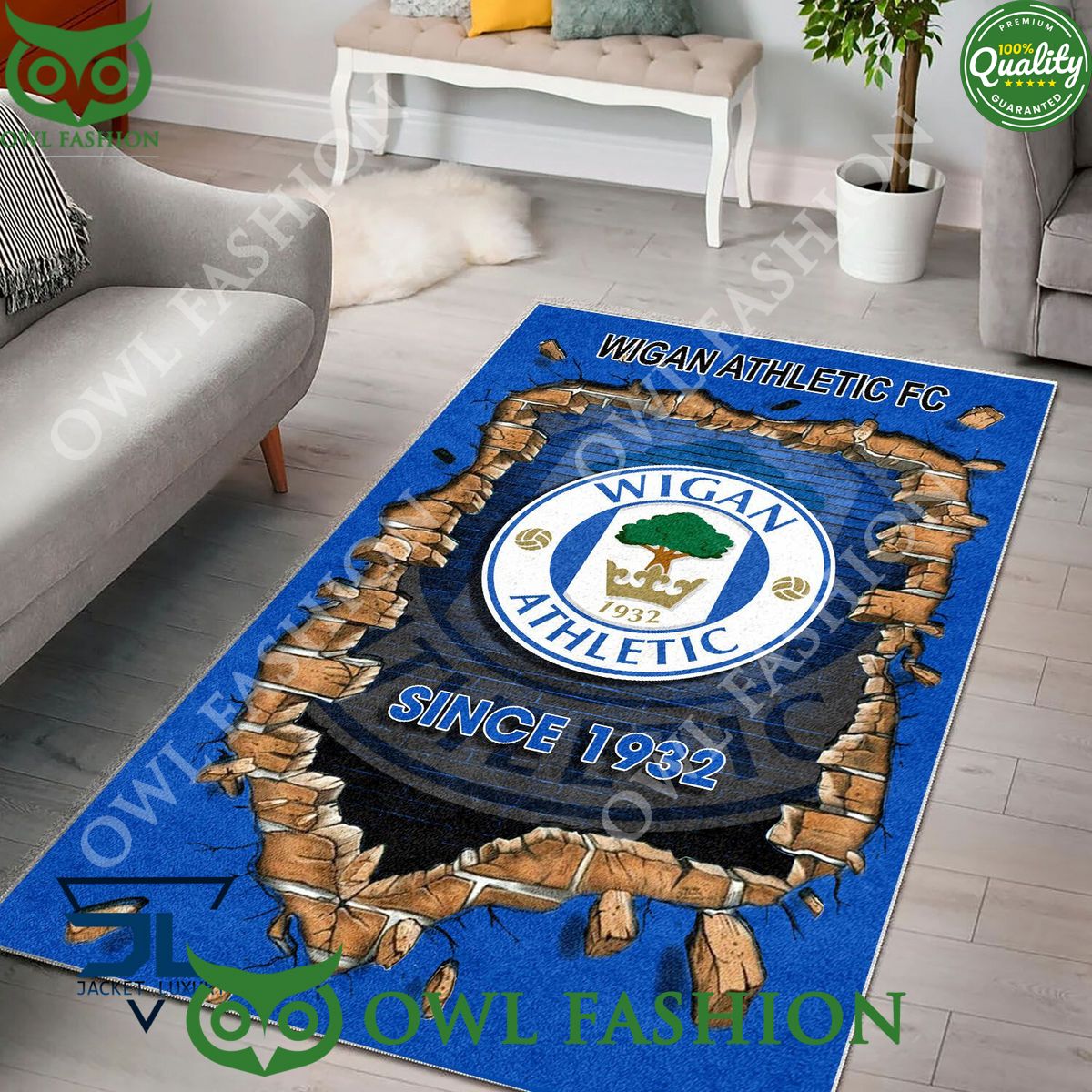 Wigan Athletic 1840 League Two Living Room Rug Carpet