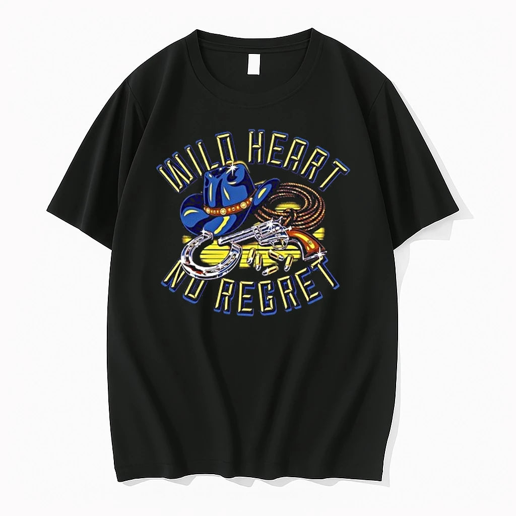 Wild Heart No Regret Cowboy Hat Revolver Horseshoe 0 Tshirts Sweater