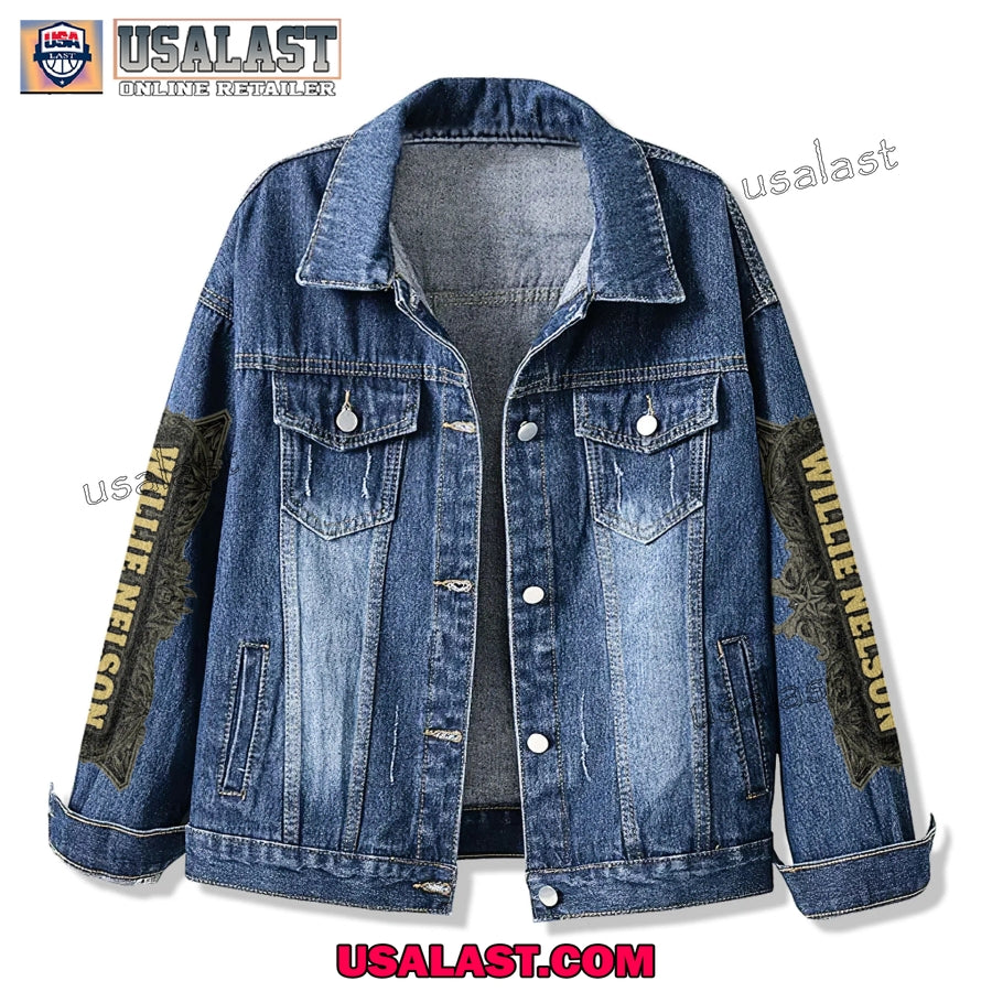 Willie Nelson American Flag Denim Jacket