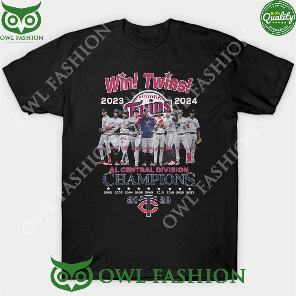 Win Twins Al Central Division Champions 2023 2024 Minnesota Twins Tshirt