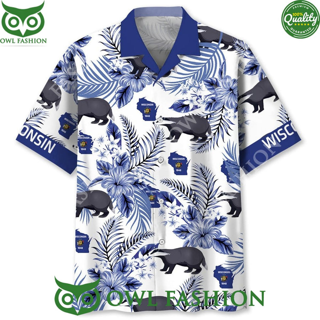 Wisconsin Proud 1848 US state hawaiian shirt
