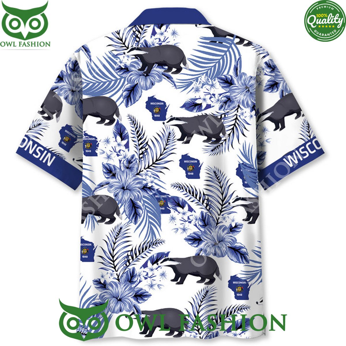 Wisconsin Proud 1848 US state hawaiian shirt