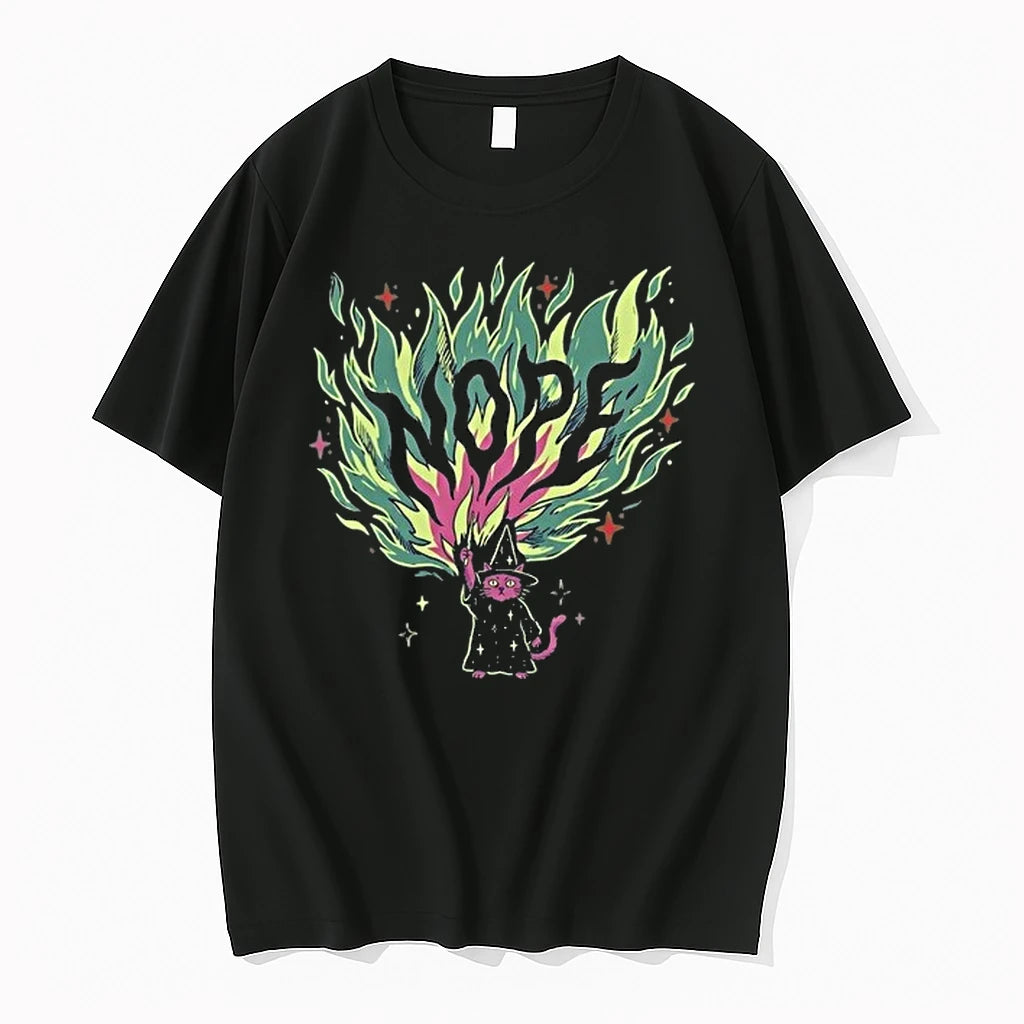 Wizard Cat Nope Fire Magic Spell Casting Mystical Fantasy Kitten 0 Tshirts Sweater